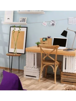 Schreibtisch Organizer in Natur - (B)30 x (H)33 x (T)31 cm