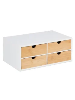 Schreibtisch Organizer in Weiß/Natur - (B)33 x (H)14 x (T)21 cm