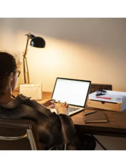 Schreibtisch-Organizer in Weiß/ Natur - (B)32 x (H)11 x (T)22 cm