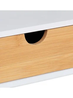 Schreibtisch-Organizer in Weiß/ Natur - (B)32 x (H)11 x (T)22 cm