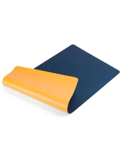 Schreibtischunterlage in Dunkelblau/ Gelb - (L)90 x (B)45 cm
