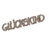 Schriftzug GLÜCKSKIND Holzschild Dekoschild 17,5x3,5cm in braun