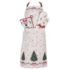 Schürze in Beige/ Grün - (L)85 x (B)70 cm