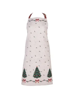 Schürze in Beige/ Grün - (L)85 x (B)70 cm