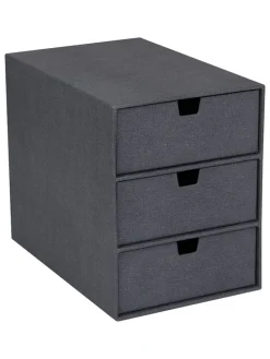Schubladenbox "Ingid" in Schwarz - (B)16 x (H)20,5 x (T)25 cm