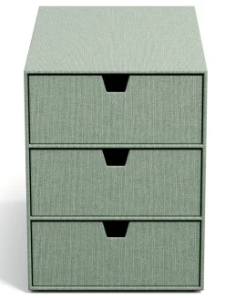 Schubladenbox "Ingrid" in Grün - (B)16 x (H)20,5 x (T)25 cm