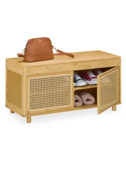 Schuhbank in Natur - (B)90 x (H)45 x (T)37 cm