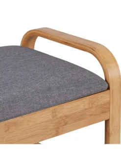 Schuhbank in Natur/ Grau - (B)90 x (H)50 x (T)33 cm