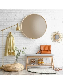 Schuhbank in Natur/Grau