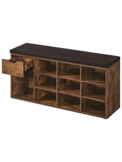 Schuhbank in Schwarz/ Braun - (B)104 x (H)48 x (T)30 cm