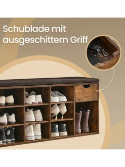 Schuhbank in Schwarz/ Braun - (B)104 x (H)48 x (T)30 cm