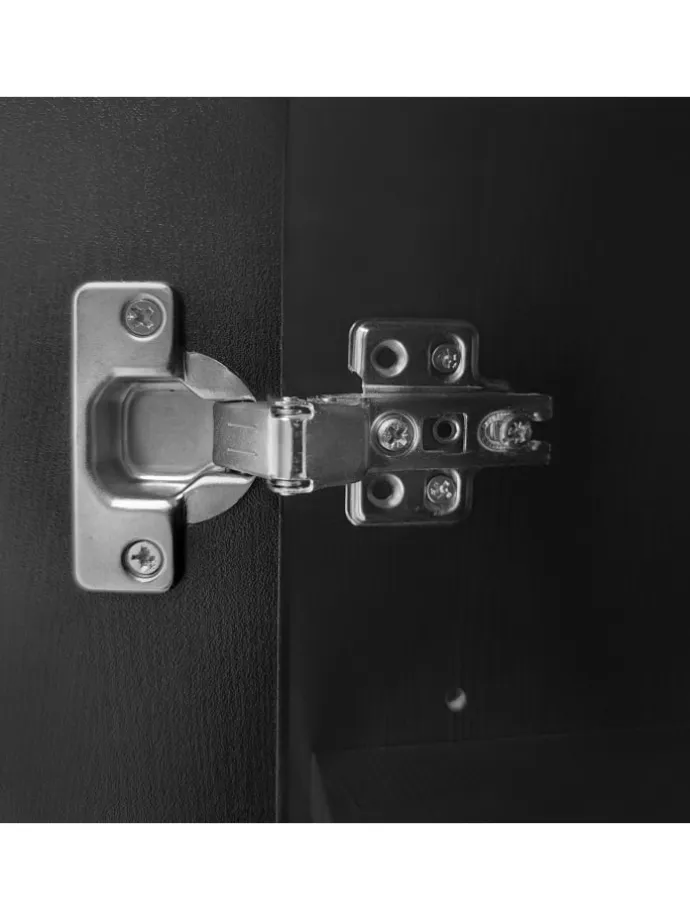 Schuhbank in Schwarz mit 3 Stauraumtüren und Sitzfunktion B100 T34 H69 cm