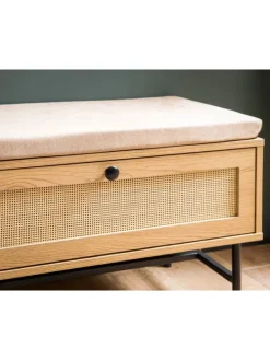 Schuhbank mit Sitzfläche 100x60x38 cm Garderobenbank Eiche-Dekor,