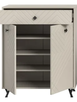 Schuhkommode (B/H/T: 80x100x35 cm) in sandbeige