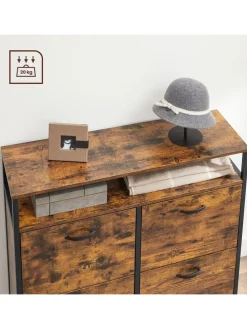 Schuhregal in Braun/ Schwarz - (B)98 x (H)95 x (T)30 cm