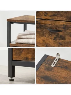 Schuhregal in Braun/ Schwarz - (B)98 x (H)95 x (T)30 cm