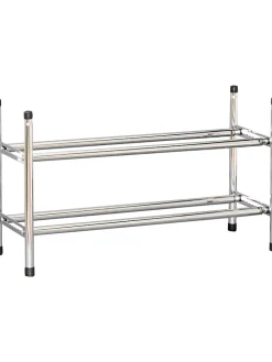 Schuhregal in Chrom - (B)118 x (H)37 x (T)23 cm