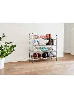 Schuhregal in Chrom - (B)118 x (H)37 x (T)23 cm