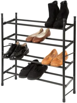 Schuhregal in Schwarz - (B)62 x (H)35 x (T)23 cm