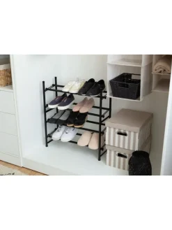 Schuhregal in Schwarz - (B)62 x (H)35 x (T)23 cm