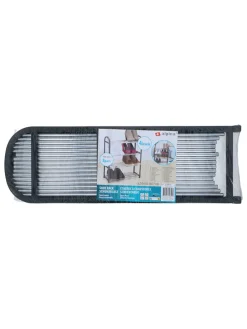 Schuhregal in Schwarz/ Silber - (B)50 x (H)57 x (T)18,5 cm