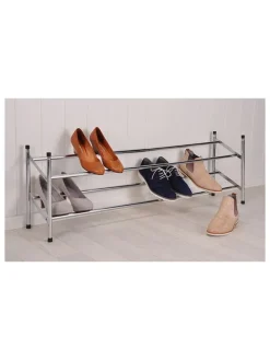 Schuhregal in Silber - (B)117 x (H)23 x (T)36 c m