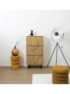 Schuhschrank ''Calypso'' in Hellbraun - (B)60 x (H)115x (T)24 cm