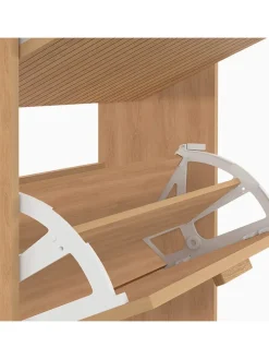 Schuhschrank "Faustine" in Hellbraun - (B)60 x (H)80 x (T)24 cm