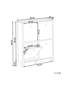 Schuhschrank GIBSON in Weiß - (W) 80 x (H) 90 x (L) 20 cm