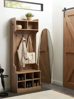 Schuhschrank GINDAGAI in Braun - (W) 70 x (H) 180 x (L) 35 cm