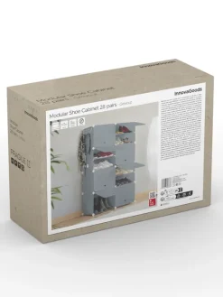 Schuhschrank in Grau - (B)84 x (H)128 x (T)32 cm