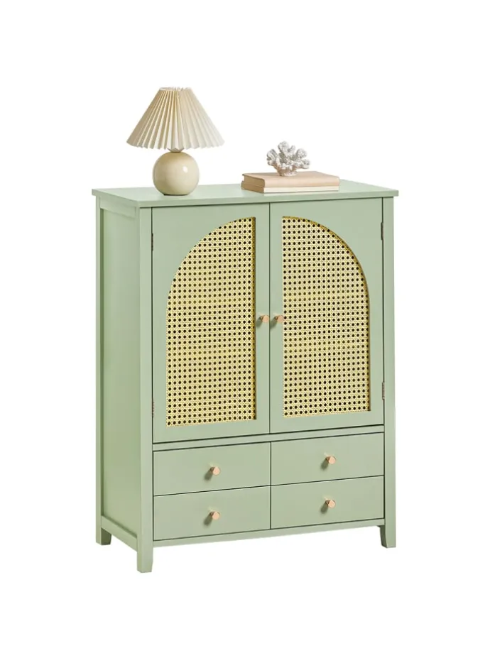 Schuhschrank in Grün - (B)70 x (H)90 x (T)34cm