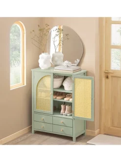 Schuhschrank in Grün - (B)70 x (H)90 x (T)34cm