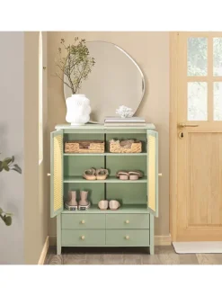 Schuhschrank in Grün - (B)70 x (H)90 x (T)34cm