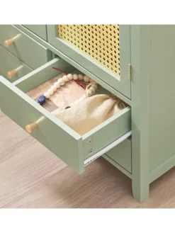 Schuhschrank in Grün - (B)70 x (H)90 x (T)34cm