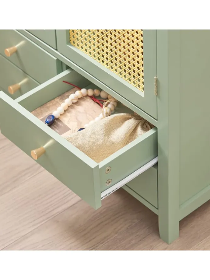 Schuhschrank in Grün - (B)70 x (H)90 x (T)34cm