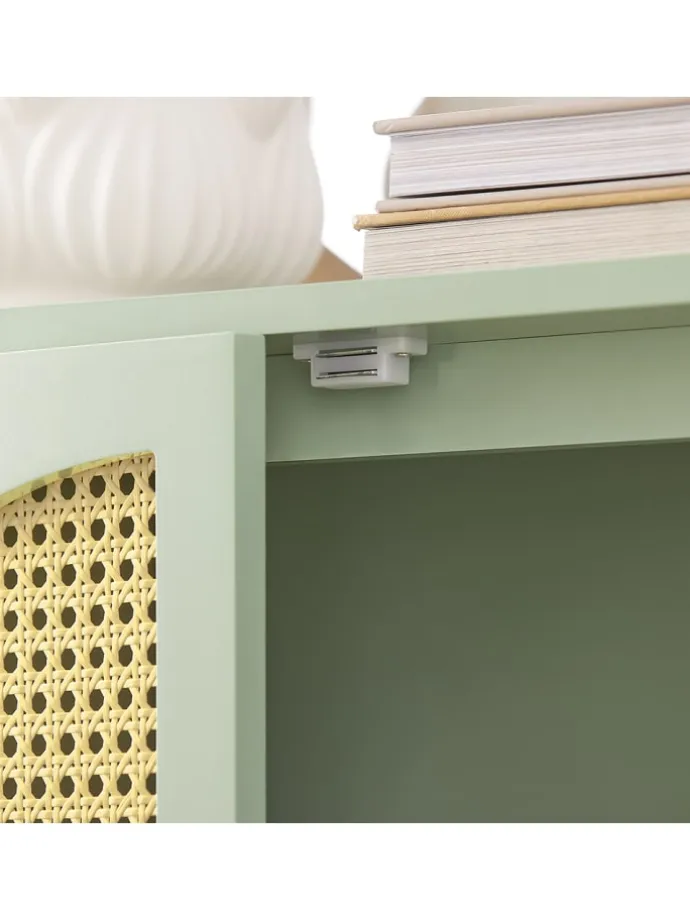 Schuhschrank in Grün - (B)70 x (H)90 x (T)34cm