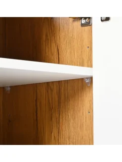 Schuhschrank in Natürlich mit verstellbaren Einlegeböden H99 B90 T35 cm