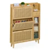 Schuhschrank in Natur - (B)95 x (H)127 x (T)19 cm