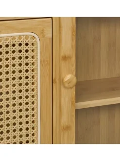 Schuhschrank in Natur - (B)95 x (H)127 x (T)19 cm