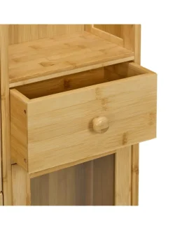 Schuhschrank in Natur - (B)95 x (H)127 x (T)19 cm