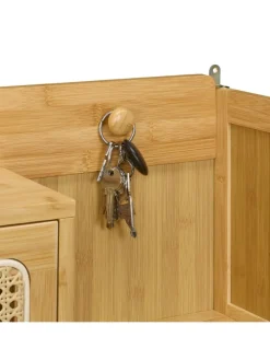 Schuhschrank in Natur - (B)95 x (H)127 x (T)19 cm