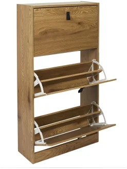 Schuhschrank in Natur - (B)63 x (H)117 x (T)24 cm