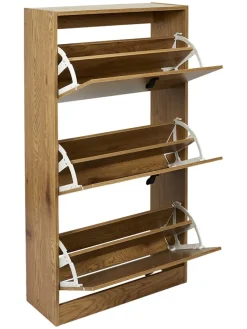 Schuhschrank in Natur - (B)63 x (H)117 x (T)24 cm