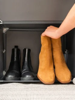 Schuhschrank in Weiß - (B)84 x (H)128 x (T)32 cm