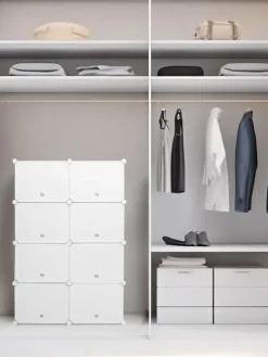 Schuhschrank in Weiß - (B)84 x (H)160 x (T)32 cm