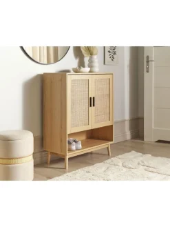 Schuhschrank PEROTE in Braun/Schwarz - (W) 80 x (H) 97 x (L) 35 cm