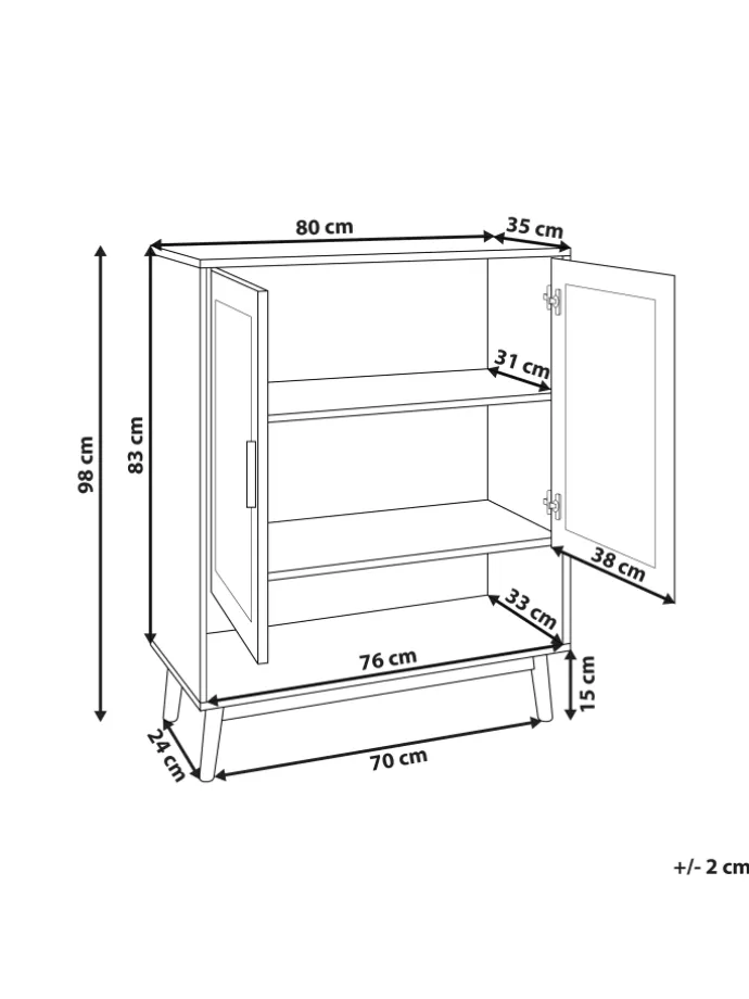 Schuhschrank PEROTE in Braun/Schwarz - (W) 80 x (H) 97 x (L) 35 cm