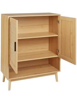 Schuhschrank PEROTE in Braun/Schwarz - (W) 80 x (H) 97 x (L) 35 cm