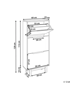 Schuhschrank SANDFLY in Weiß/Braun - (W) 60 x (H) 128 x (L) 24 cm